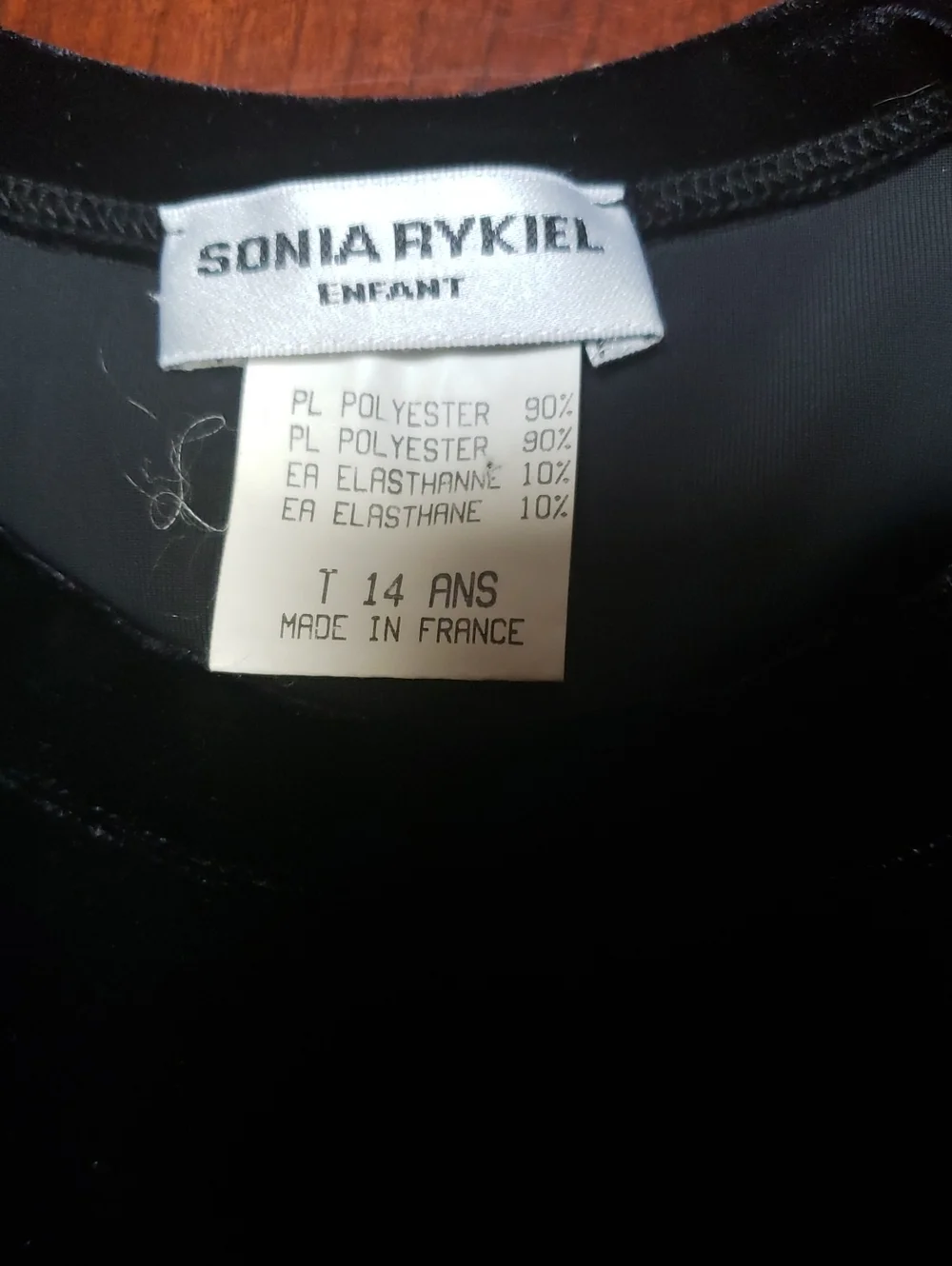 Sonia Rykiel Girls Black Velvet Crewneck Shirt